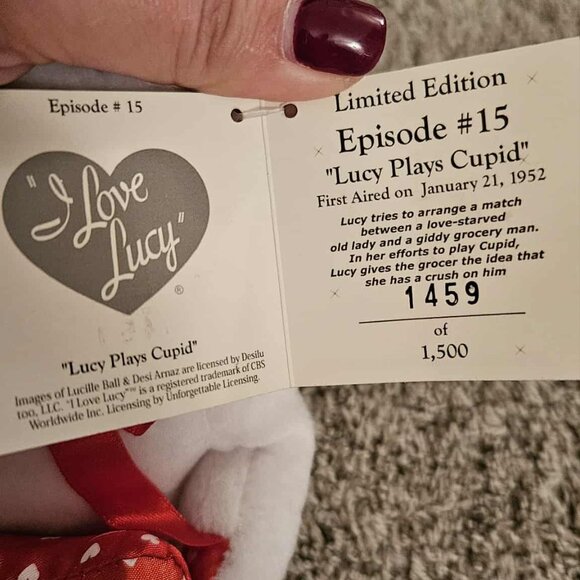 I Love Lucy Plays Cupid Collectible Bear - Picture 3 of 3